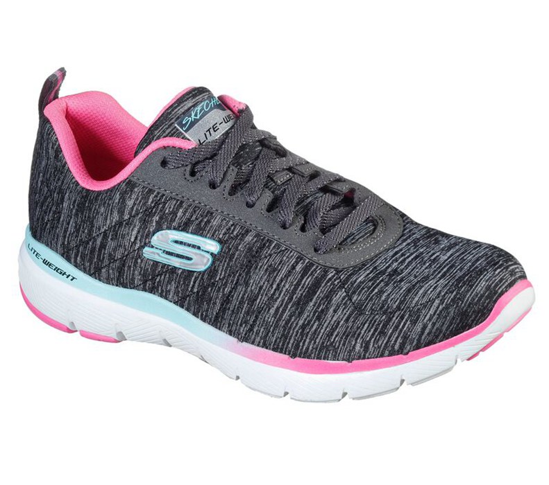 Skechers Flex Appeal 3.0 - Fan Craze - Womens Sneakers Black/Multicolor [AU-ZL7778]